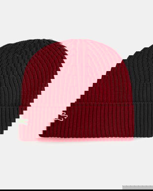 Lacoste căciulă de lână culoarea bordo, de lână, din țesătură uni, RB0001