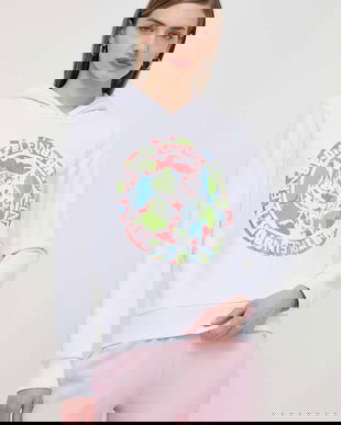 PLEIN SPORT bluza femei, cu glugă, cu imprimeu