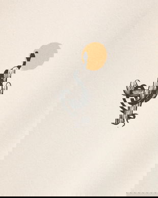 Kaotiko hanorac de bumbac culoarea bej, cu glugă, cu imprimeu, AR026-01S-M002