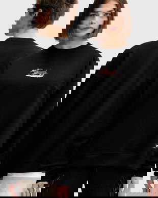 Kaotiko hanorac de bumbac culoarea negru, cu imprimeu, AR051-01-G002