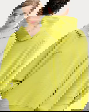 Pangaia hanorac de bumbac culoarea verde, cu glugă, uni, 10000180