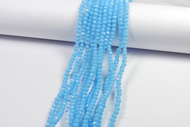 Cristale din sticla, rondelle, 2.5x2 mm, opace, aquamarin-D08