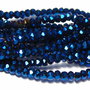 Cristale din sticla, rondelle, 6x5 mm, metalizate, albastre
