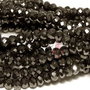 Cristale din sticla, rondelle, 6x5 mm, metalizate, negre