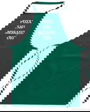 Sort de bucatarie, bumbac, Verde, Piksel, personalizat cu mesaj sau poza