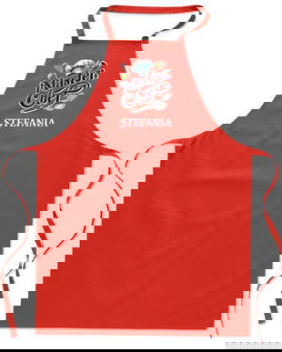 Sort de bucatarie, bumbac, Piksel, rosu, MasterChef, nume, M1