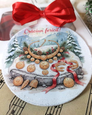 Decoratiune glob, cadou Craciun profesor istorie