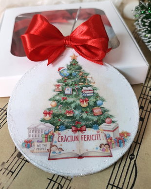 Decoratiune glob, cadou Craciun profesor ed civica