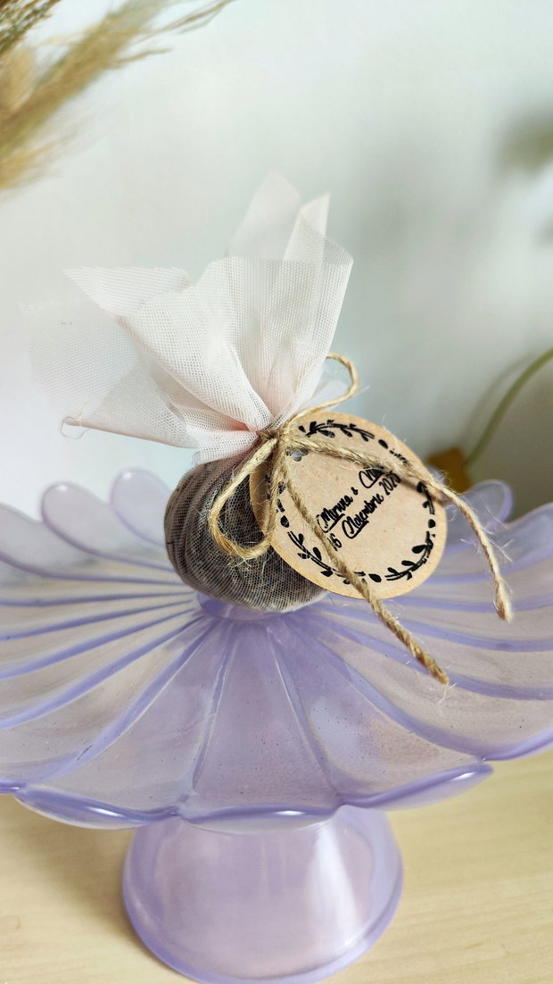 Marturii nunta/botez saculeti cu lavanda si tulle roz