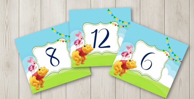 Numere masă botez Winnie the pooh