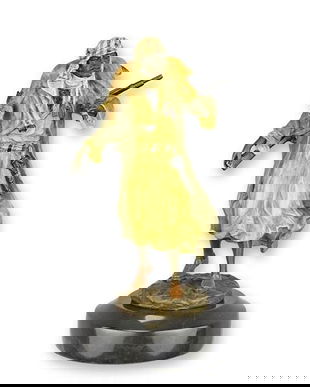 Vanator arab-statueta vieneza din bronz cu un soclu din marmura