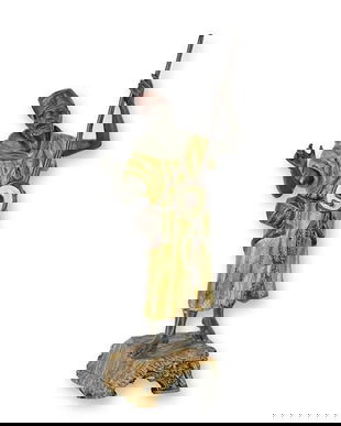 Muzicant arab cu banjo-statueta vieneza din bronz