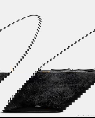 A.P.C. poșetă de piele Sac Vera Shoulder culoarea negru, PXCCK.F61974