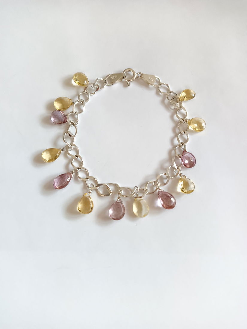 Bratara din argint 925 cu citrine si ametiste