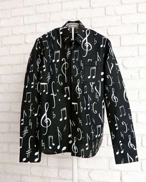 Camasa Baiat Neagra cu Note Muzicale