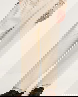 United Colors of Benetton pantaloni de bumbac culoarea bej, cu fason chinos, 4XVTUF05U