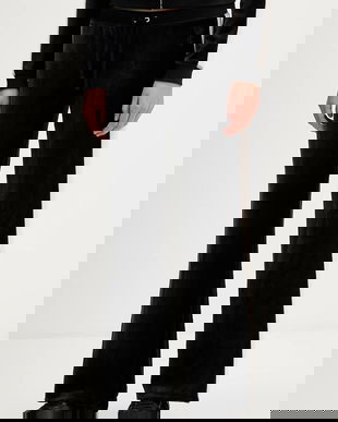 Juicy Couture pantaloni de trening din velur culoarea negru, uni, JCGBJ126002