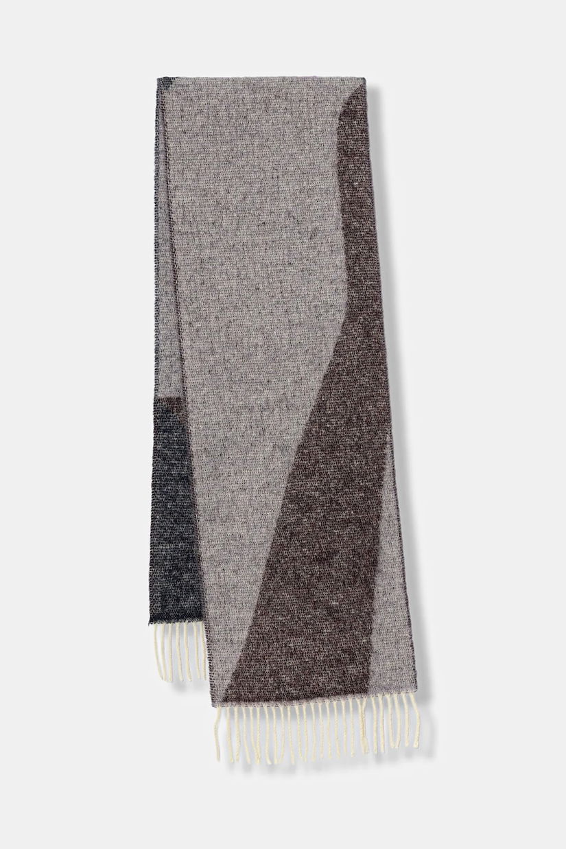 United Colors of Benetton eșarfă cu lână culoarea violet, cu imprimeu, 64G8DU024