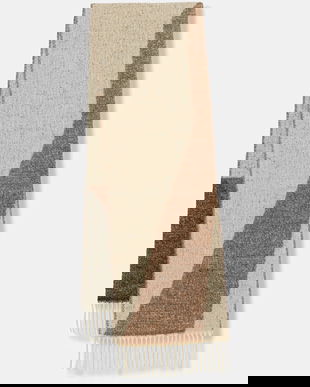 United Colors of Benetton eșarfă cu lână culoarea verde, cu imprimeu, 64G8DU024