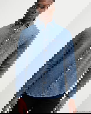 Tommy Jeans cămașă jeans cu guler clasic, regular, DM0DM22303