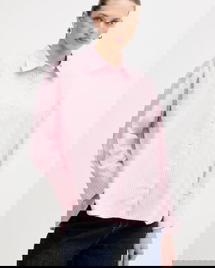 Barbour cămașă din amestec de bumbac Rosie culoarea roz, cu guler clasic, relaxed, LSH1721