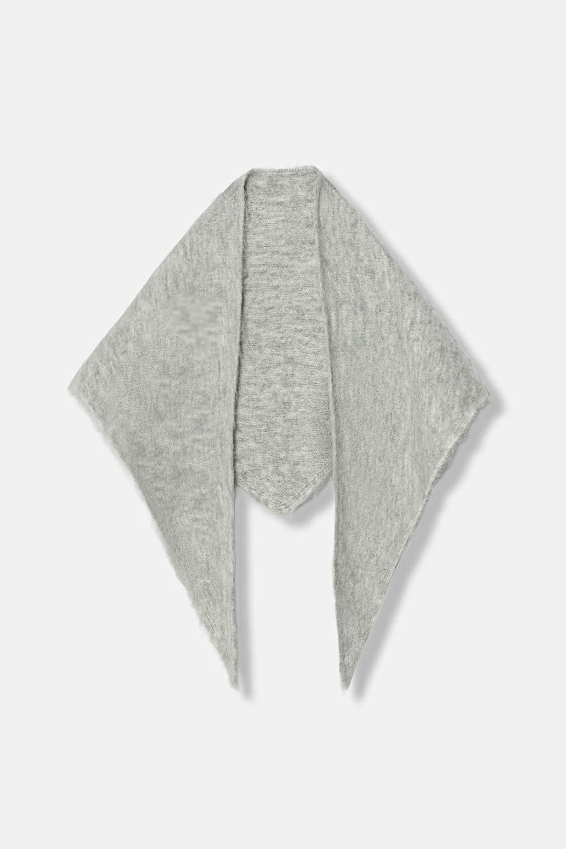 United Colors of Benetton eșarfă din amestec de lână culoarea gri, uni, 6QZPDU020