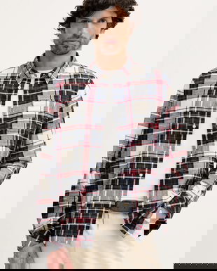 Barbour cămașă din bumbac Malham culoarea bordo, cu guler clasic, relaxed, MSH5650