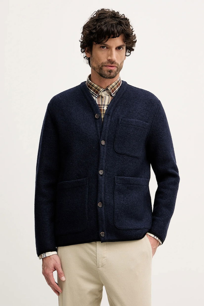United Colors of Benetton cardigan din amestec de lână culoarea bleumarin, 24RDUN065