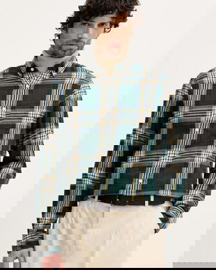 Gant cămașă din bumbac culoarea verde, cu guler button-down, regular, 3250243