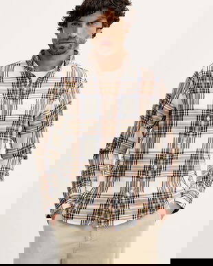 Gant cămașă din bumbac culoarea bej, cu guler button-down, regular, 3250243