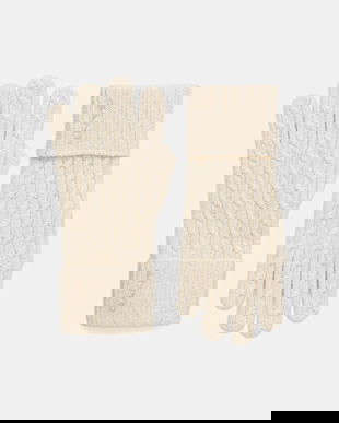 Gant mănuși cu lână culoarea bej, 4930022