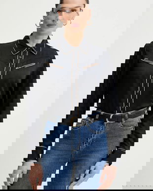 Levi's cămașă culoarea negru, cu guler clasic, regular, 003P5