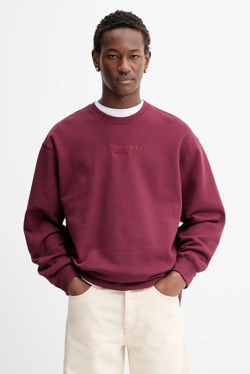 Levi's bluză culoarea bordo, cu imprimeu, 38712