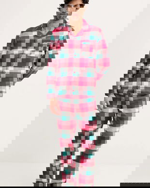 United Colors of Benetton pijamale de bumbac culoarea roșu, cu imprimeu, 40EP4P00C