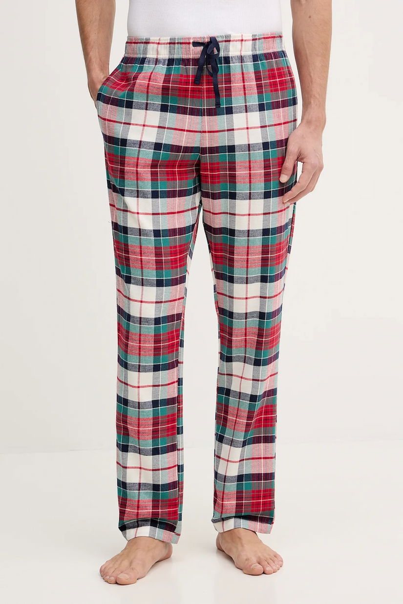 United Colors of Benetton pantaloni pijama bumbac culoarea roșu, cu imprimeu, 40EP4F00E