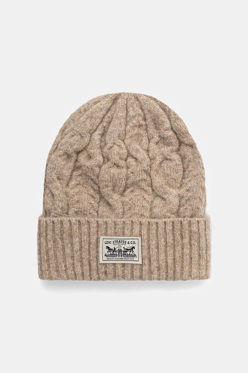 Levi's căciulă din amestec de lână culoarea bej, 004D4