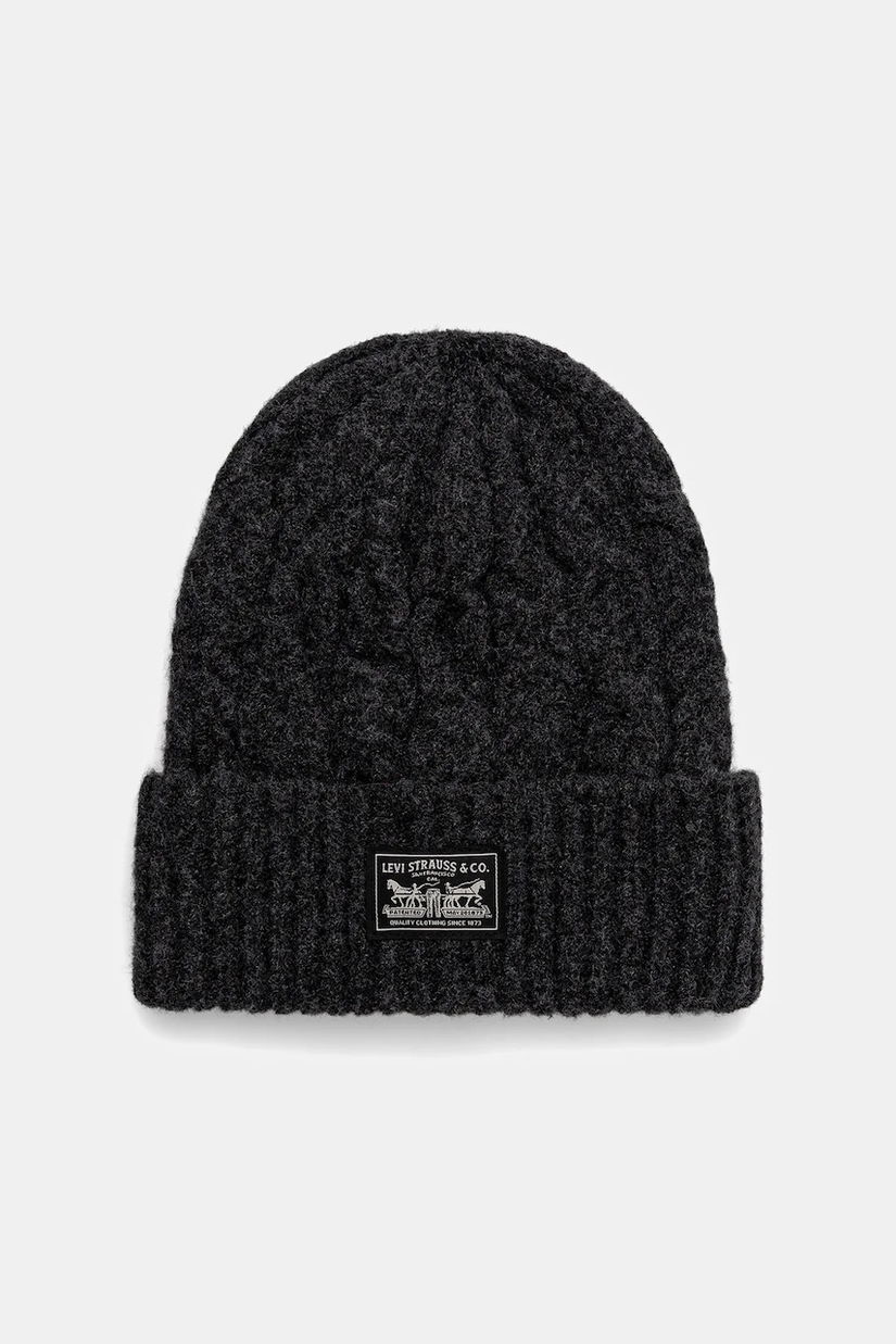 Levi's căciulă din amestec de lână culoarea negru, 004D4