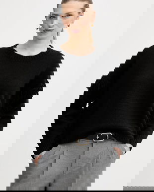 United Colors of Benetton pulover din amestec de lână culoarea negru, 191VD10EZ