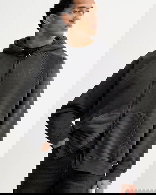 Vans bluză culoarea gri, cu glugă, uni, VN000PJMBLK1