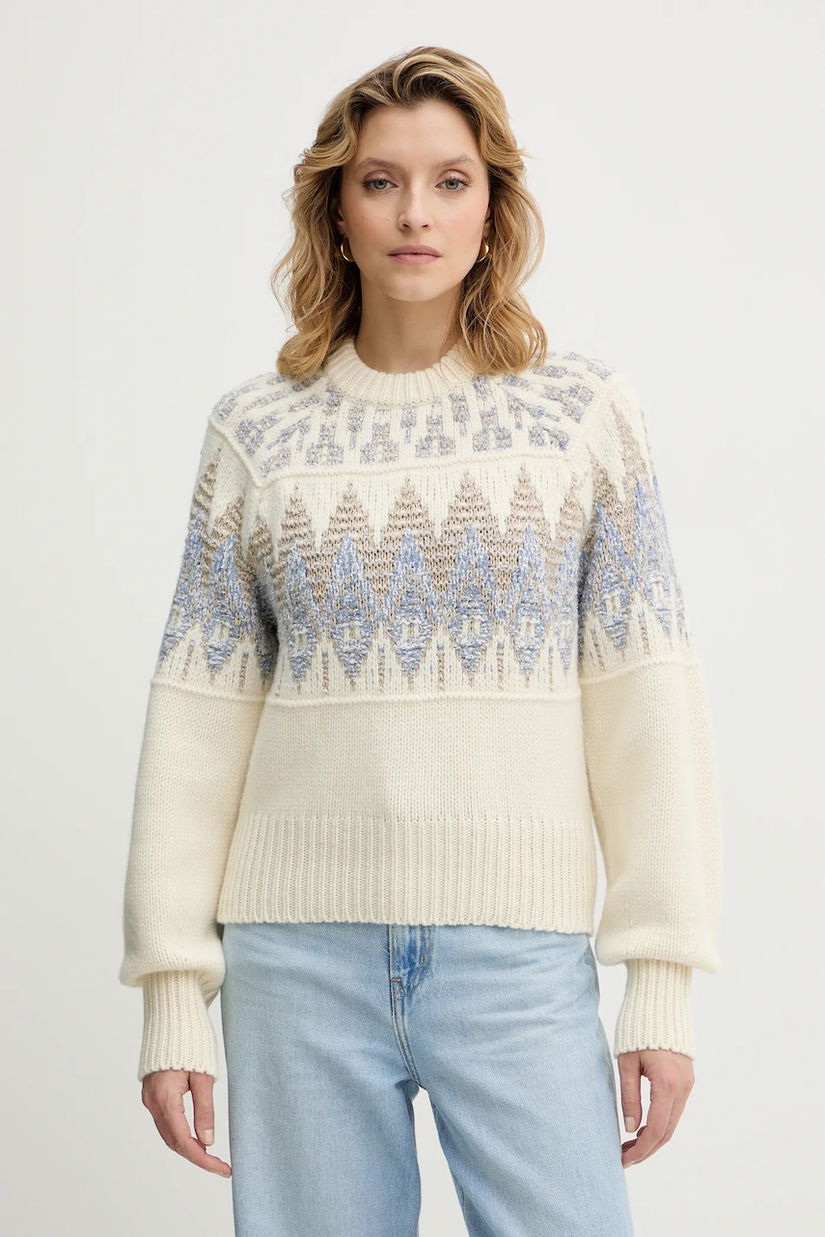 BOSS Orange pulover din amestec de lână culoarea bej, 50551269