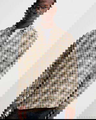 Les Deux cămașă din bumbac Kent culoarea verde, cu guler button-down, relaxed, 1000949