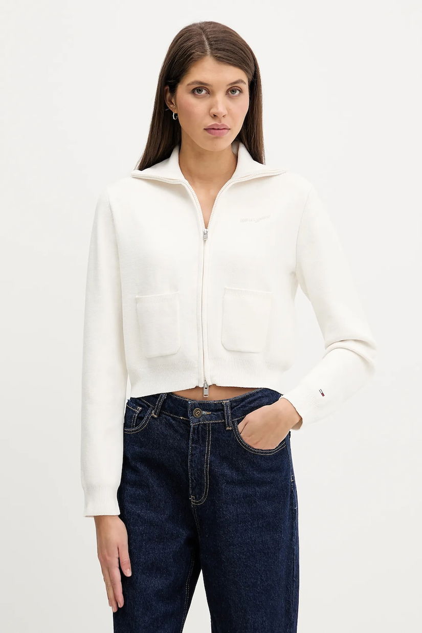 Tommy Jeans cardigan culoarea bej, DW0DW22029