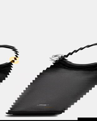 Coccinelle poșetă de piele FINN POUCH culoarea negru, E1 UAA 58 01 01