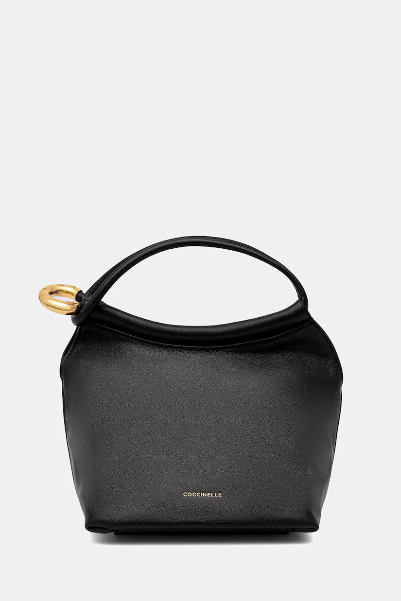 Coccinelle poșetă de piele FINN POUCH culoarea negru, E1 UAA 58 01 01