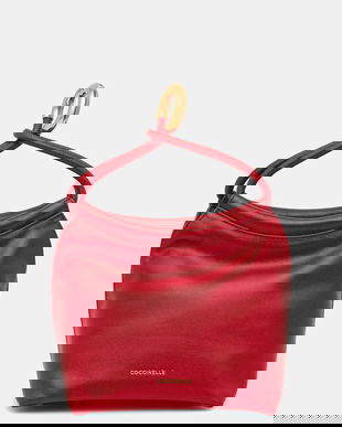 Coccinelle poșetă de piele FINN POUCH culoarea roșu, E1 UAA 58 01 01