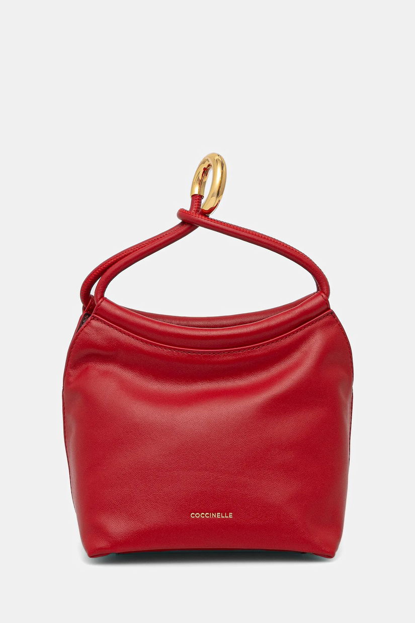 Coccinelle poșetă de piele FINN POUCH culoarea roșu, E1 UAA 58 01 01