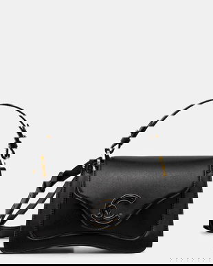 Coccinelle poșetă de piele C-ME CALF&MARB culoarea negru, E1 U4G 18 02 01