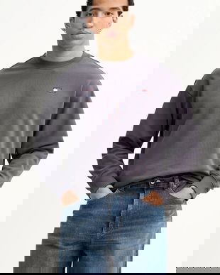 Tommy Jeans hanorac de bumbac culoarea gri, melanj, DN0DN00054