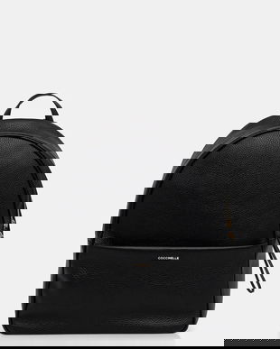 Coccinelle ghiozdan de piele NORY culoarea negru, mare, uni, E1 U45 14 01 01