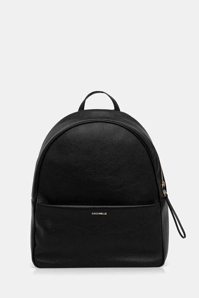 Coccinelle ghiozdan de piele NORY culoarea negru, mare, uni, E1 U45 14 01 01